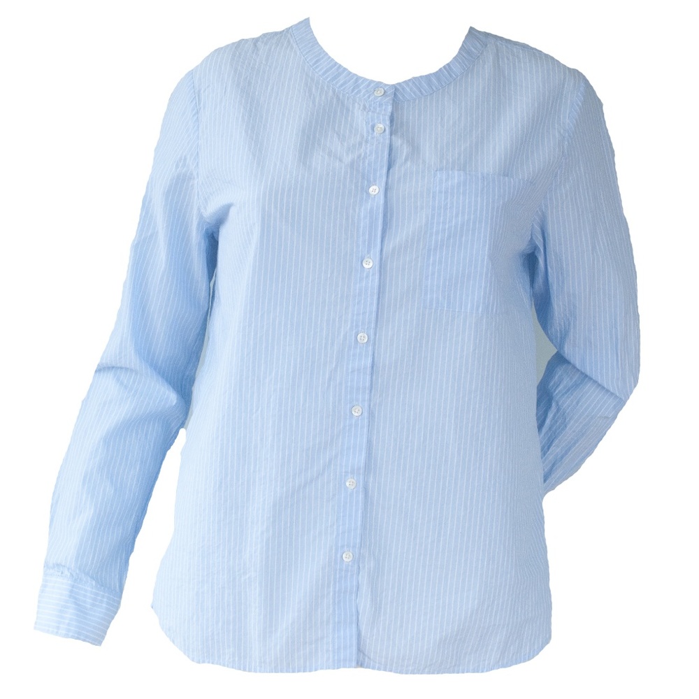 Chloe Stora Paris Blue Striped Button Down Shirt